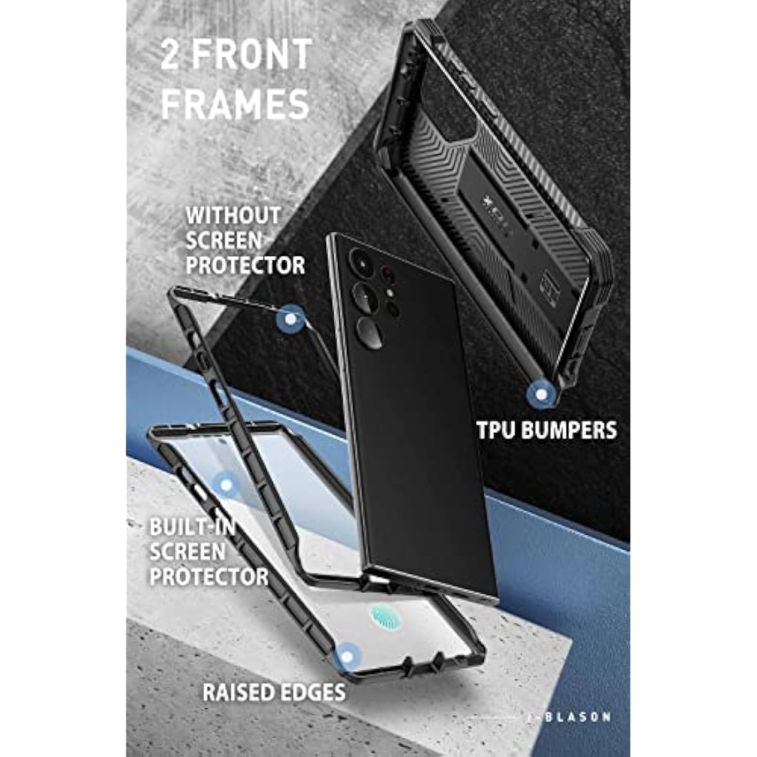 i-Blason Armorbox Samsung Galaxy S23 Ultra Case | Rugged Full-Body Black