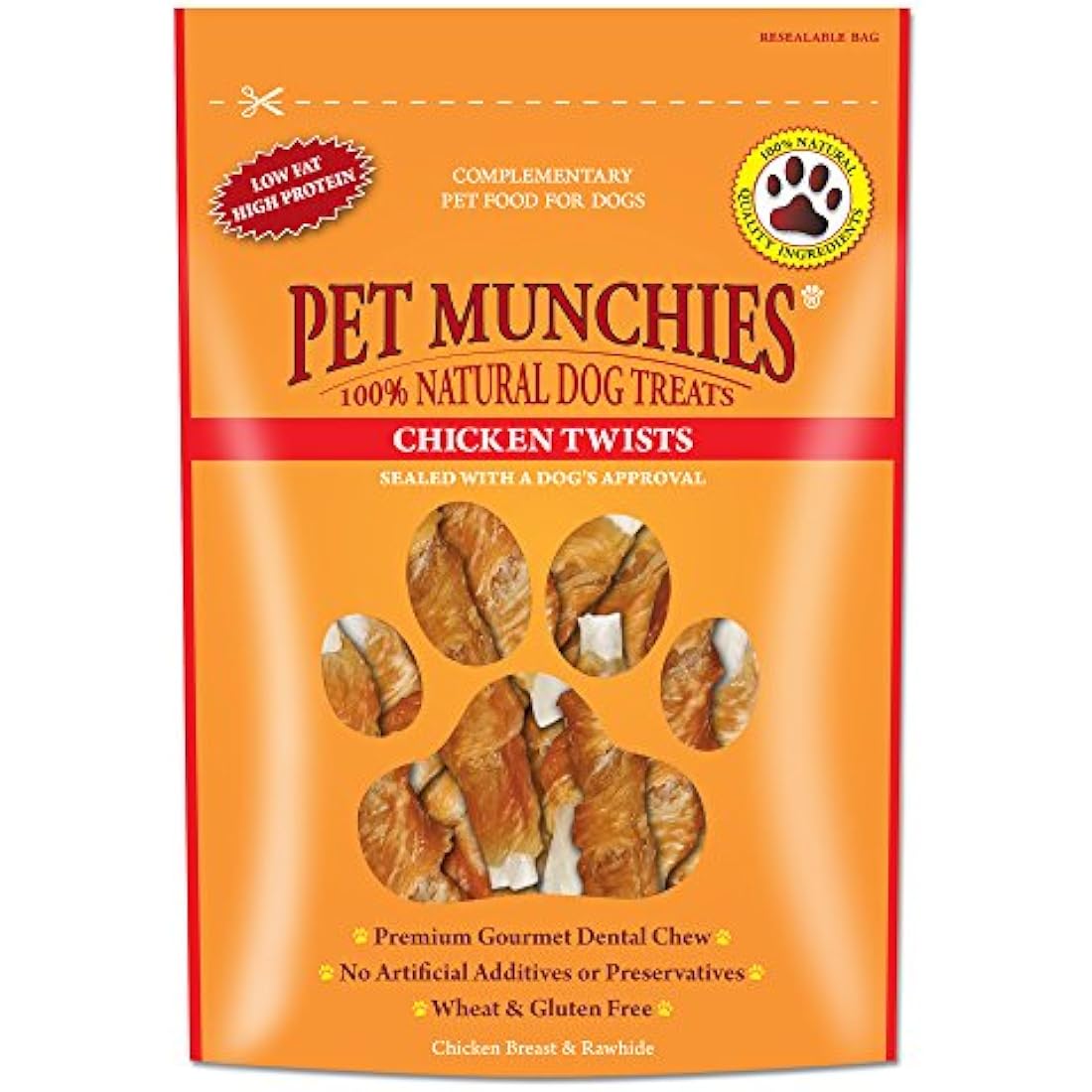 Pet Munchies Chicken Twists Grain Free Dental Dog Treats - 80g (Pack of 8)