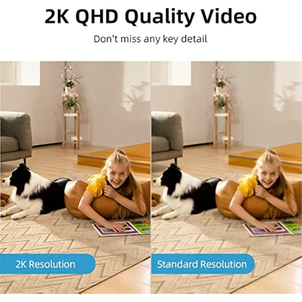 AOSU 2.5K Indoor Security Camera 2-Pack | 5GHz WiFi 360° Nanny Cam
