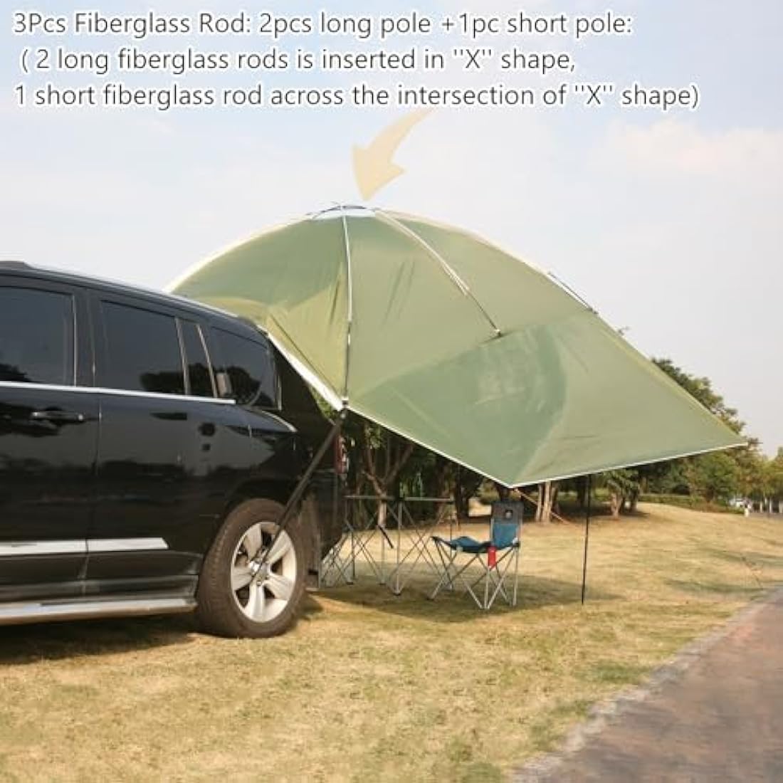 Jolof Store SUV Tailgate Canopy – Large Waterproof Car Awning Tent