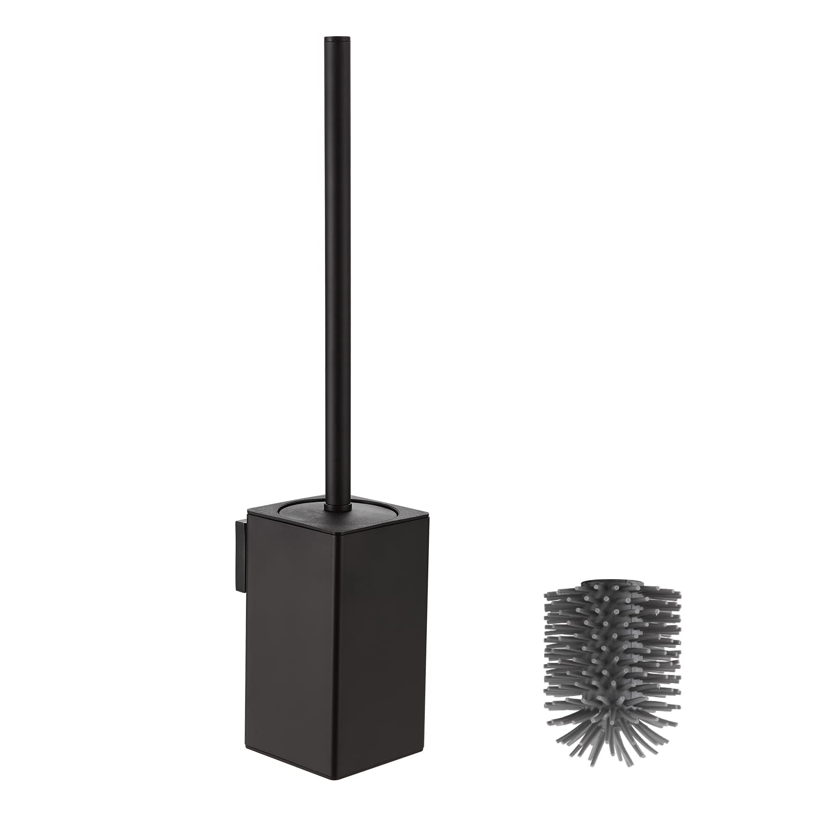 BVL Matte Black Toilet Brush and Holder | Wall Mounted Aluminum Set