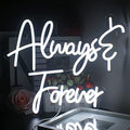 Looklight Always Forever Neon Sign | White Acrylic LED Wall Art for Weddings