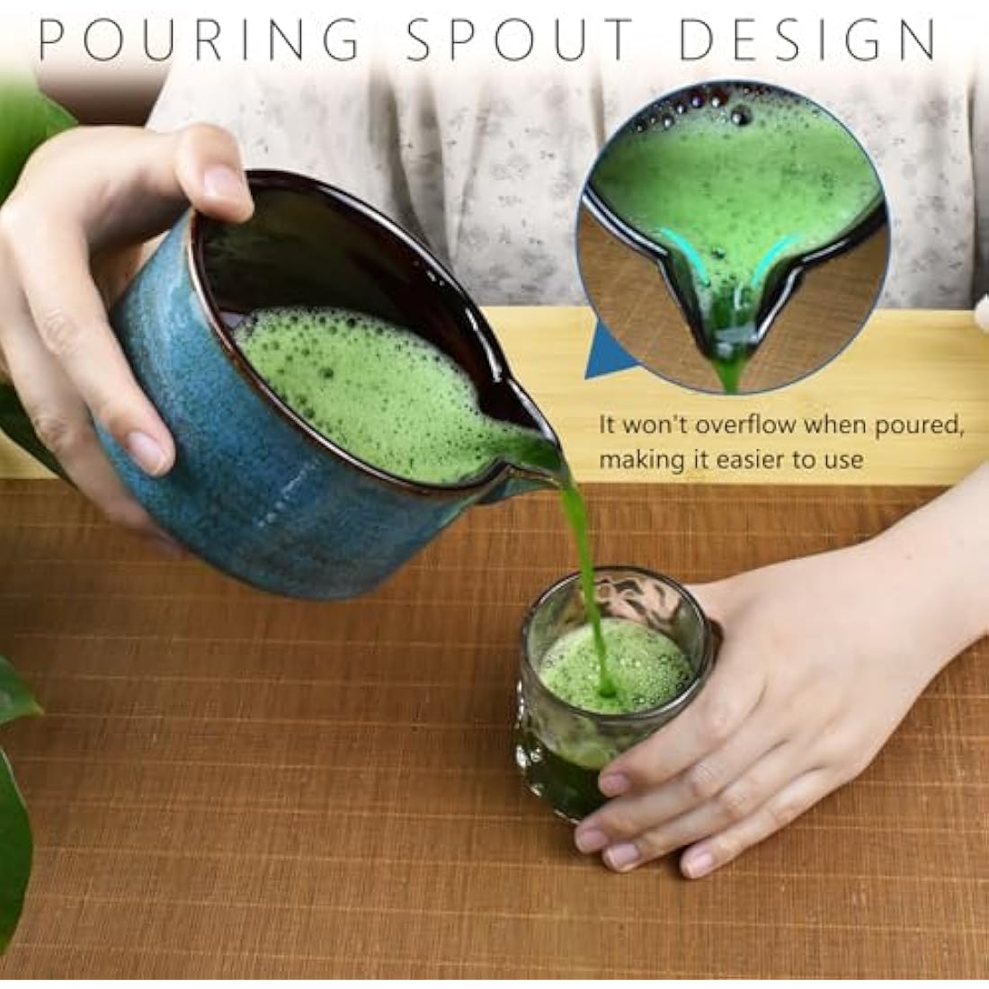 Artcome 7-Piece Matcha Tea Ceremony Kit with Bamboo Whisk - Sapphire