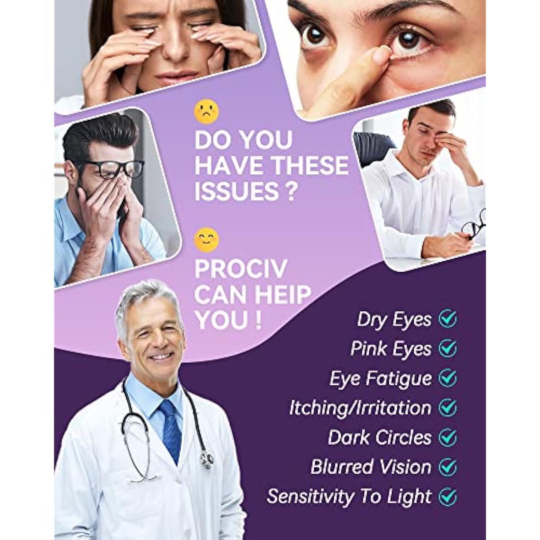 ProCIV Steam Eye Mask – 30 Pack Self-Heating Lavender Sleep Mask