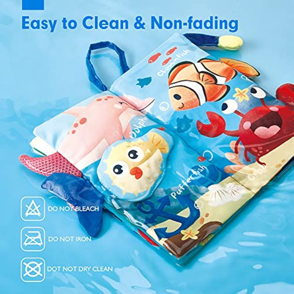 hahaland 2-Piece Baby Sensory Soft Books with Crinkle Paper & Squeaker