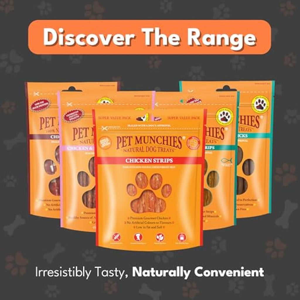 Pet Munchies Chicken Strips Dog Treats – Natural High Protein 320g