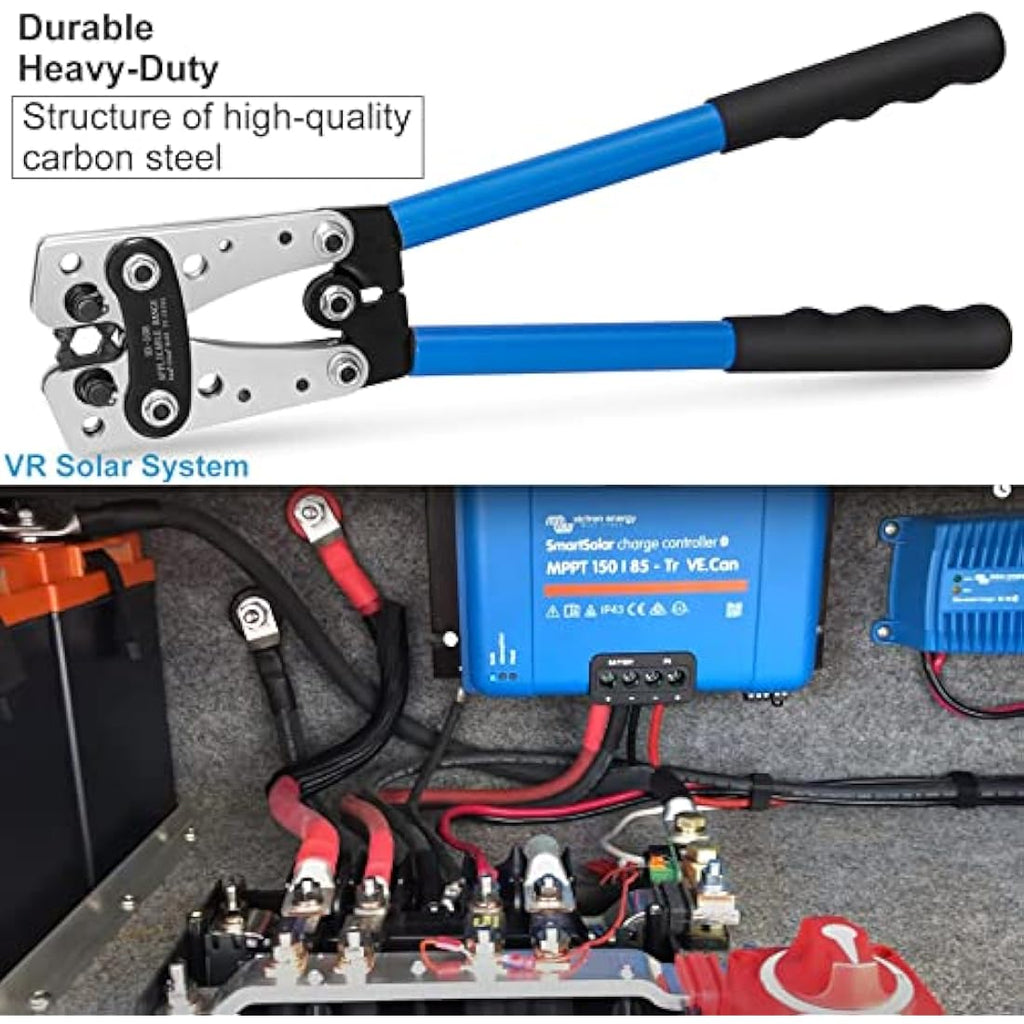 Solsop Battery Cable Crimping Tool Kit with 60PCS Copper Ring Terminals