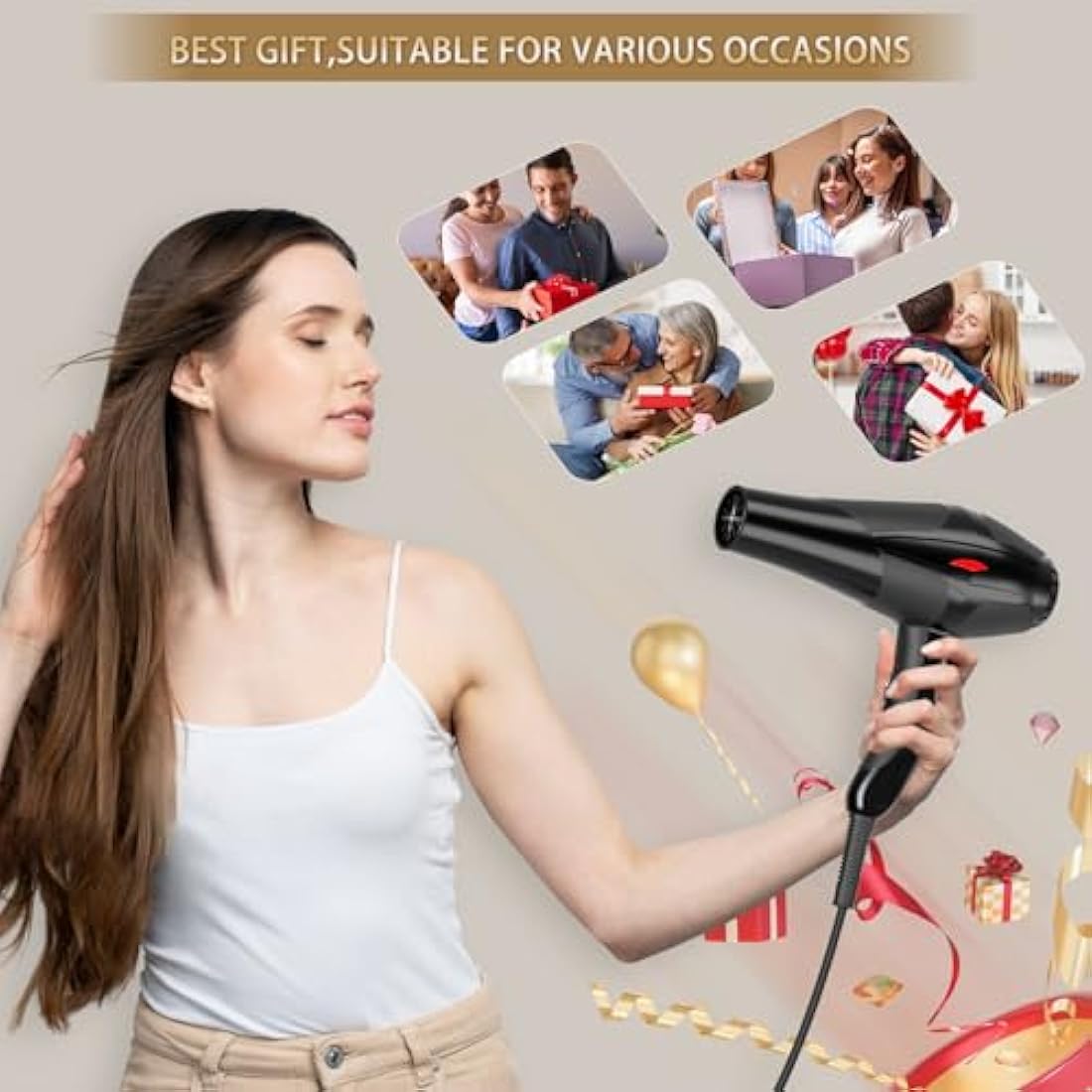 Jooayou 3000W Ionic Hair Dryer | Professional Fast Drying Blow Dryer