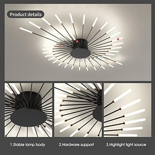 minifair Modern LED Ceiling Light – 42-Head Firework Flush Mount Lamp