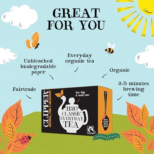Clipper Fairtrade Black Tea Bags – Bulk 1120 Pack – Plastic Free