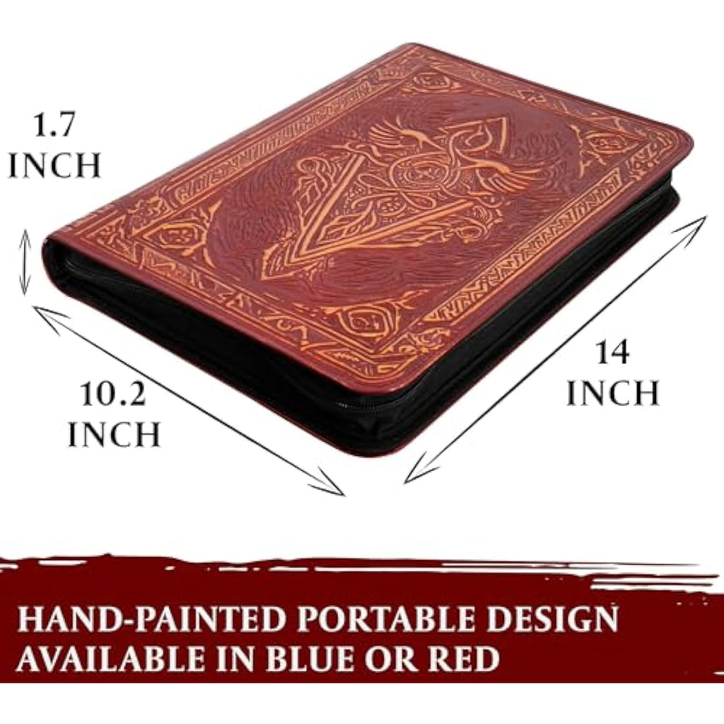 9-Pocket TCG Binder – 3D PU Leather Trading Card Album, Red