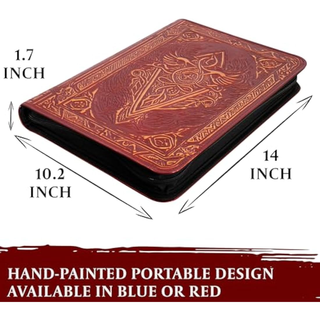 9-Pocket TCG Binder – 3D PU Leather Trading Card Album, Red