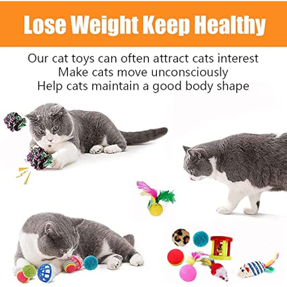 Speedy Panther 21 Pcs Cat Toy Set | Collapsible Tunnel & Feather Wand