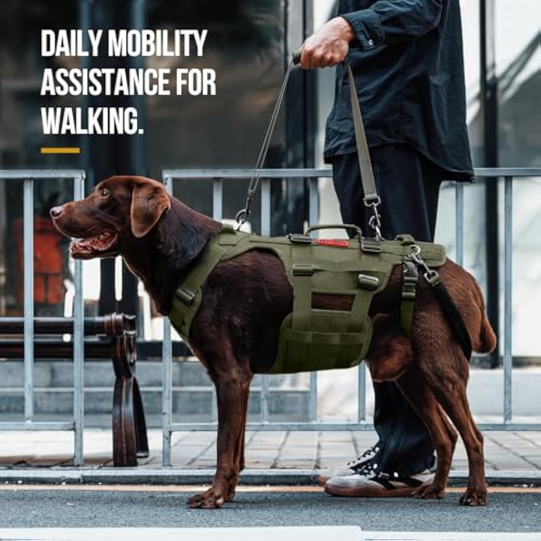 OneTigris Dog Lift Harness | Large Mobility Support Vest – Olive