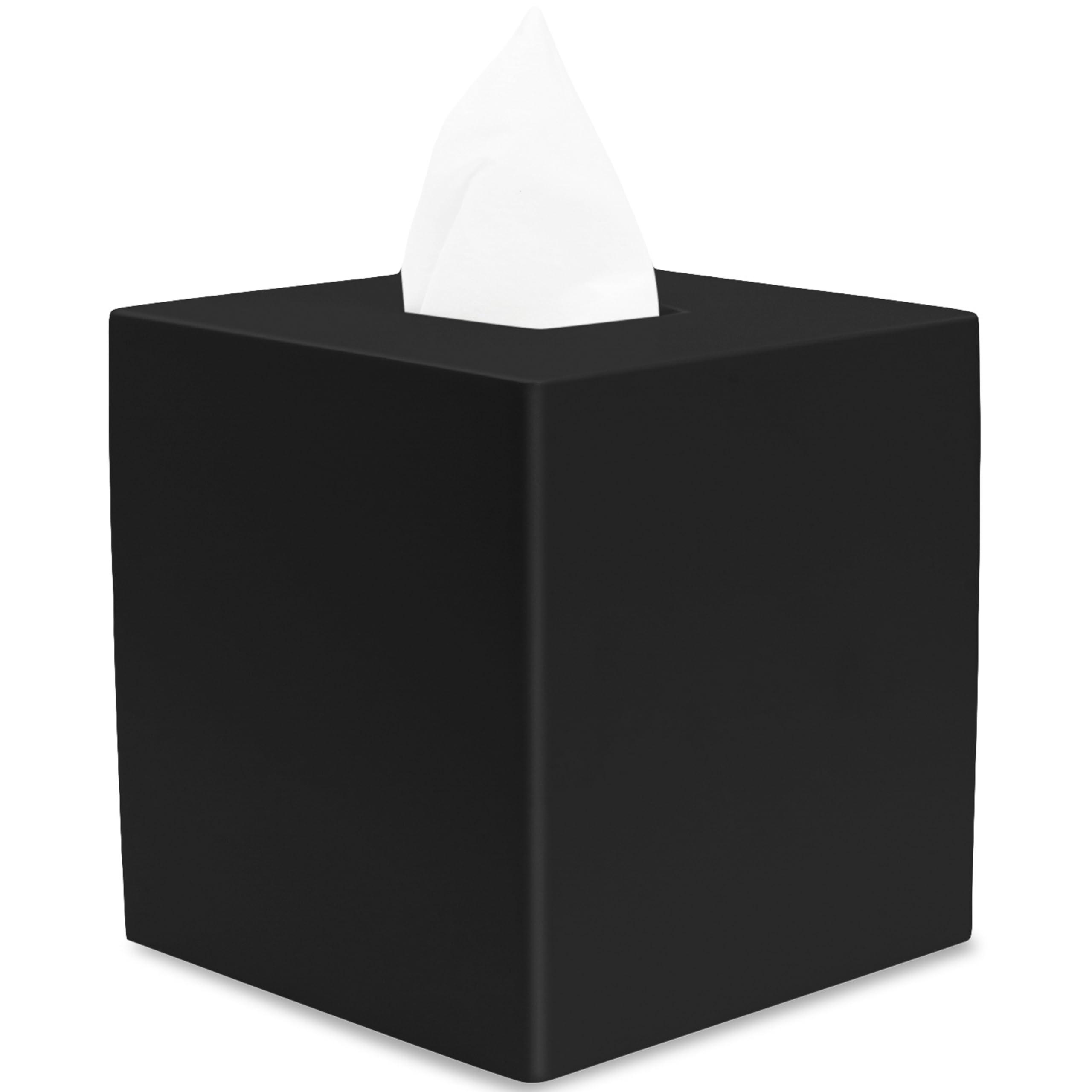 Matte Black Square Tissue Box Cover | Modern Decorative Holder