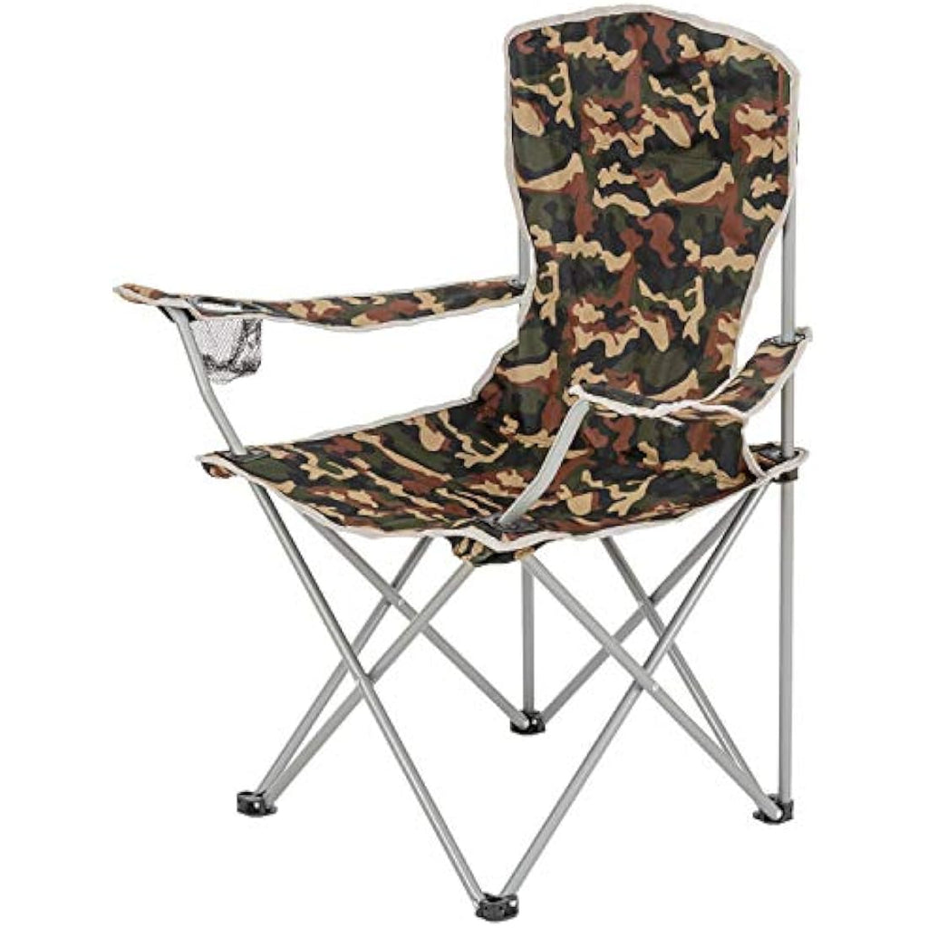 Highlander Camping Chair – Lightweight Folding Steel Chair with Cup Holder