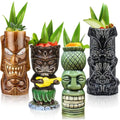 Jolof Store Tiki Mugs – Set of 4 Large Ceramic Hawaiian Cocktail Glasses