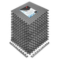 REALIKE Interlocking EVA Foam Exercise Mats | 12 Grey Gym Floor Tiles