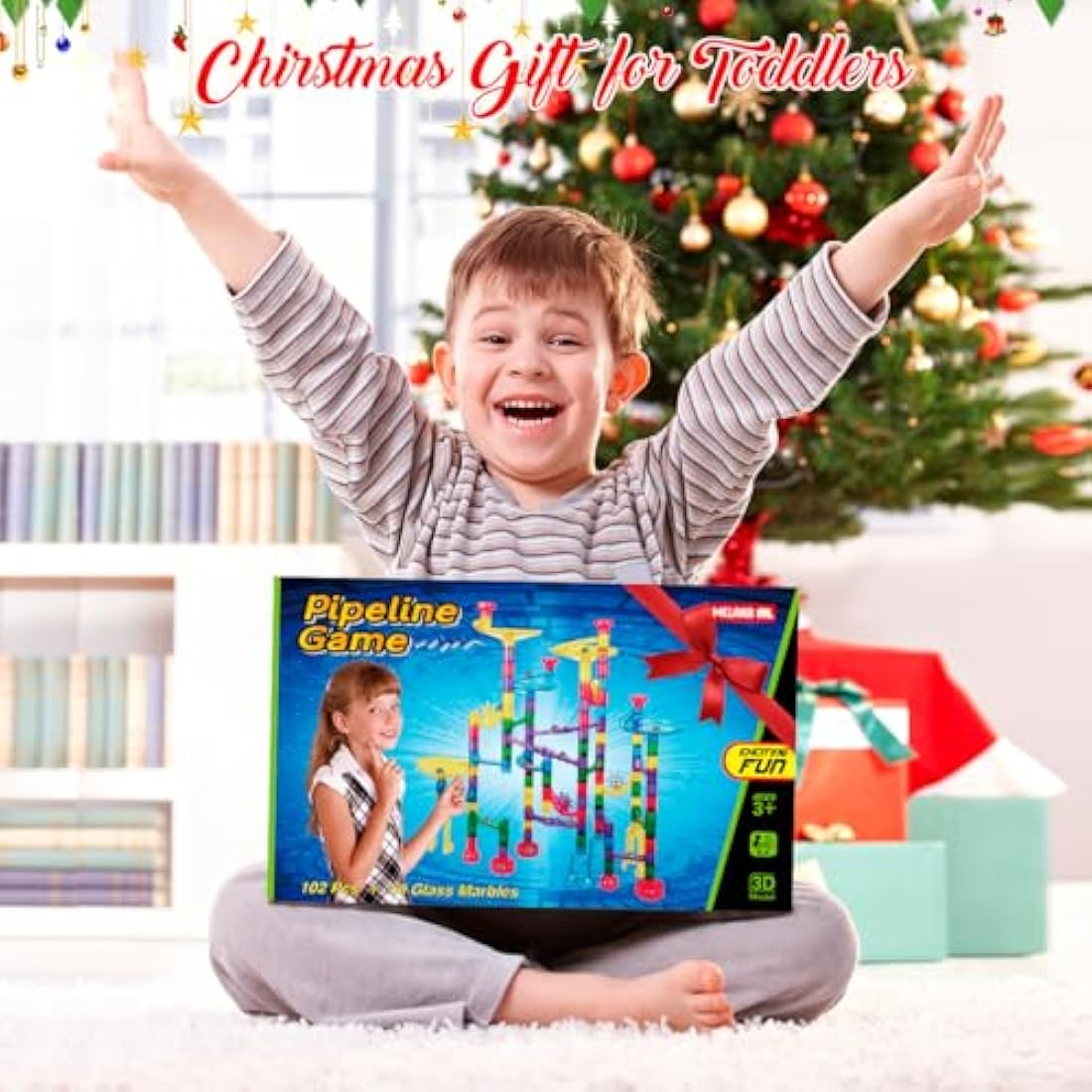 LOYO Glowing Marble Run Toy – 132pcs STEM Educational Building Set
