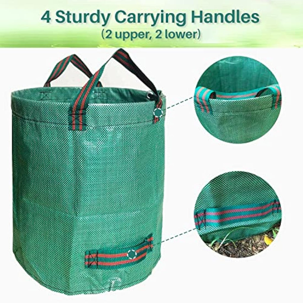 Singwow Heavy Duty Garden Waste Bags | 400L Reusable Leaf Sacks (2 Pack)