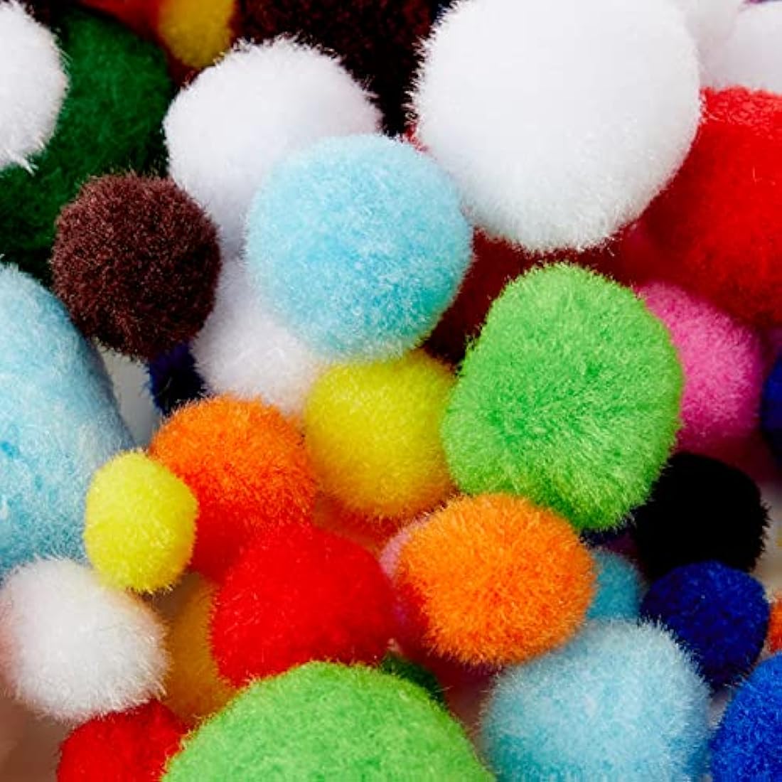 Creation Station Pom Poms - Assorted Sizes & Colors for Kids Crafts (100 Pack)