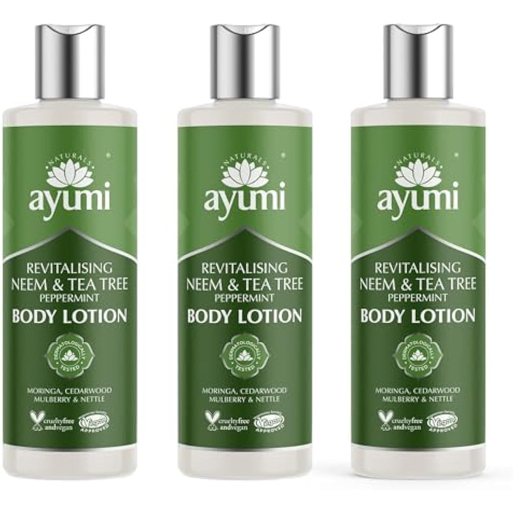 Ayumi Neem & Tea Tree Body Lotion for Oily Skin - 3 x 250ml Pack