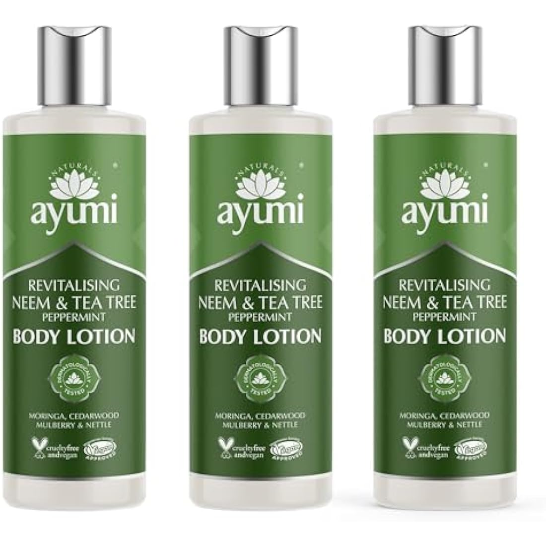 Ayumi Neem & Tea Tree Body Lotion for Oily Skin - 3 x 250ml Pack