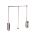 Emuca Pull Down Wardrobe Rail Lift - 600-830mm Adjustable - Stone Grey