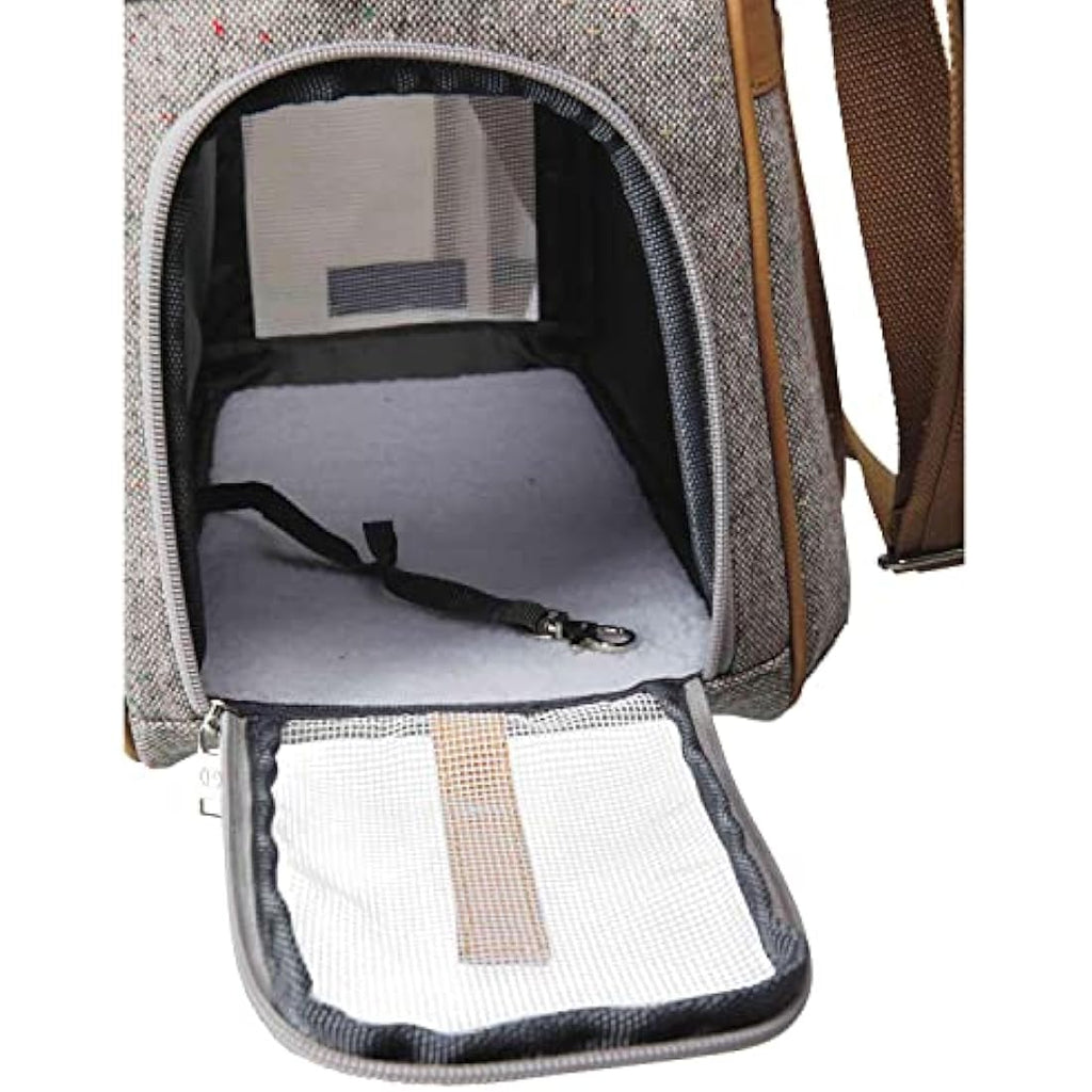 Trixie Helen Dog Carrier – Grey Polyester Travel Bag with Leash