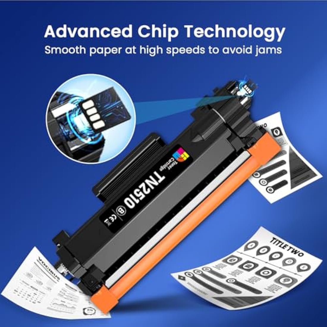 Hookink TN2510 Black Toner Cartridge 2-Pack for Brother HL-L2400DW