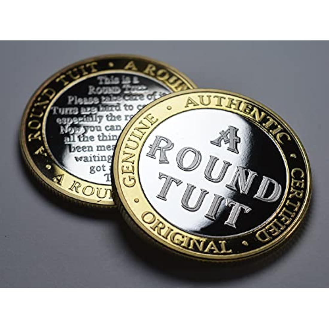 Round Tuit Collectible Coin – 24ct Gold & Silver Clad 30mm