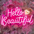 Hello Beautiful Neon Sign – Pink Dimmable LED Bedroom Decor