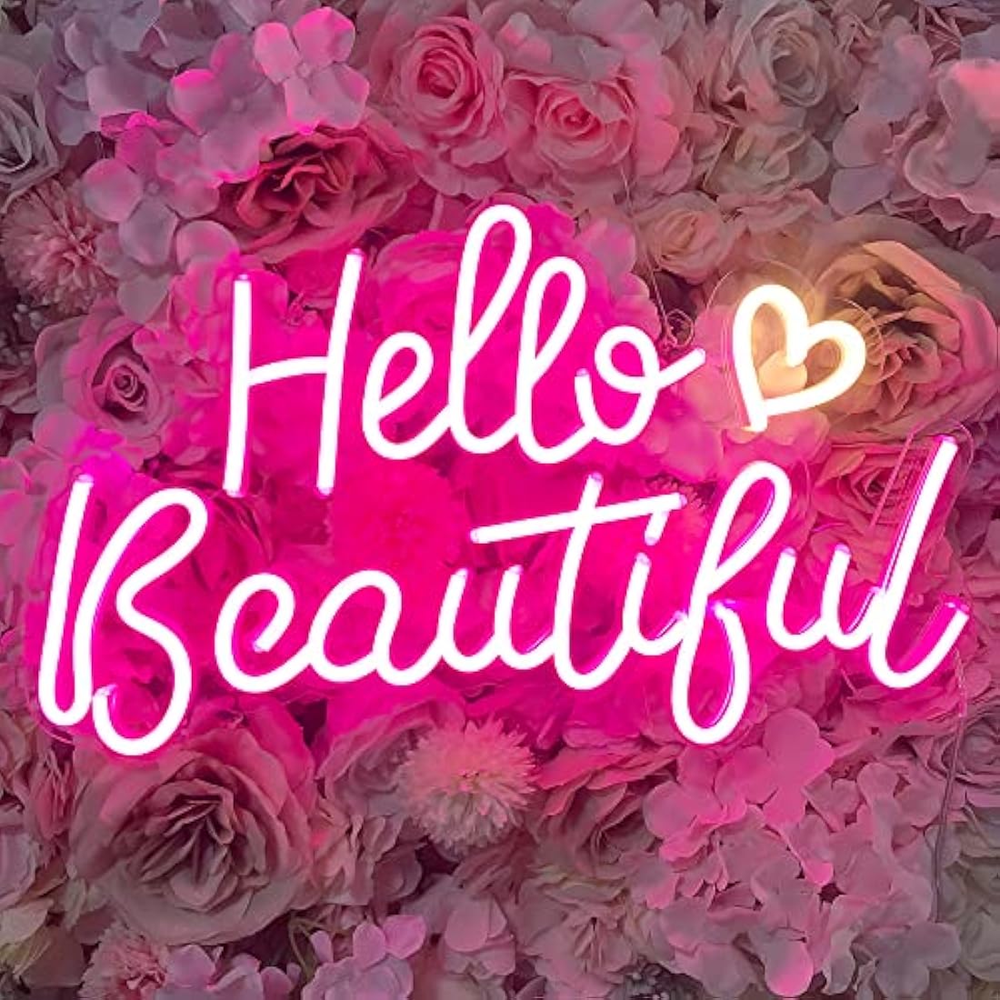 Hello Beautiful Neon Sign – Pink Dimmable LED Bedroom Decor