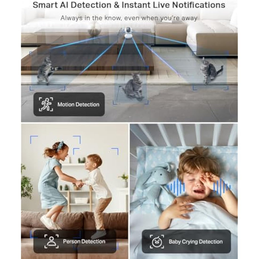 Tapo C210 2K 3MP Pan/Tilt Indoor Security Camera with Night Vision