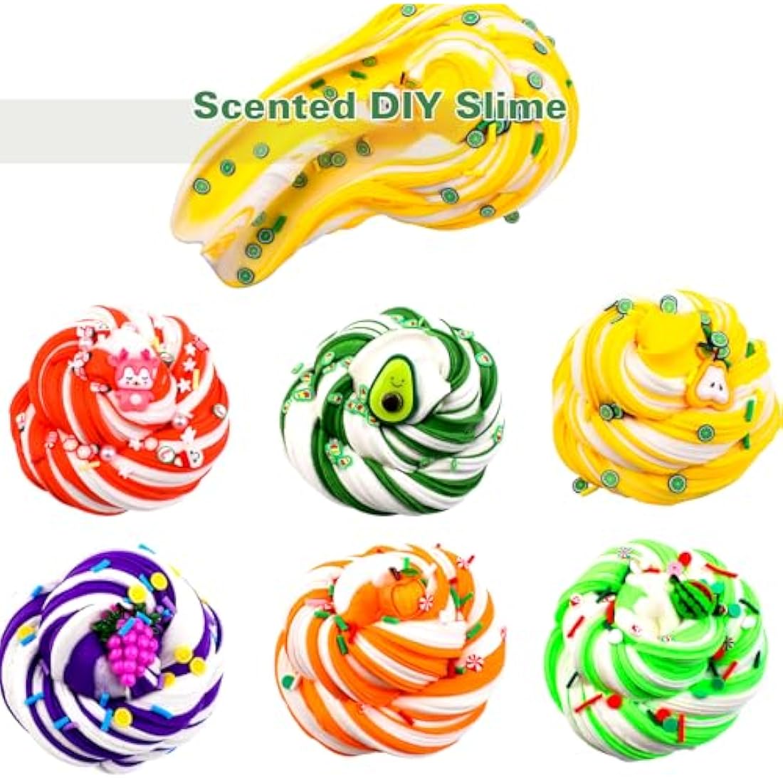 Jolof Store 7-Pack Rainbow Butter Slime Kit | Scented Sensory Toy