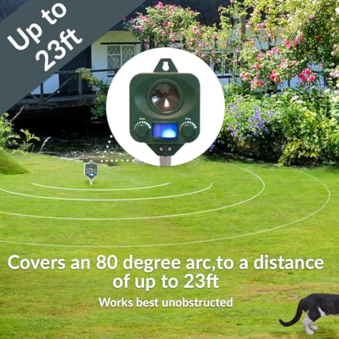 Jolof Store Waterproof Ultrasonic Cat Repeller – Battery Powered Scarer