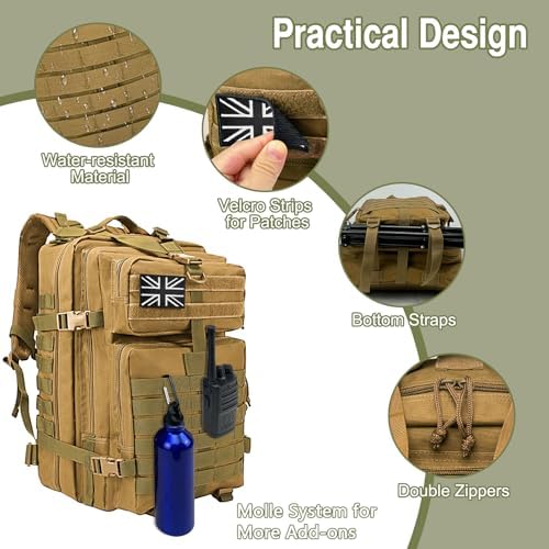 Tactical Military Backpack | 45L Large 3 Day Assault Pack