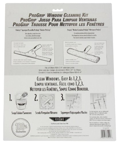 Ettore ProGrip Window Cleaning Kit – Professional Squeegee & Washer