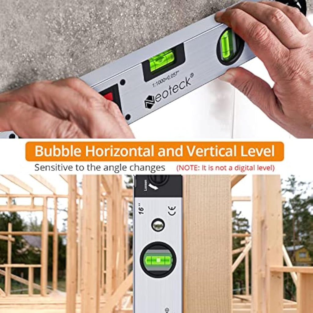 Neoteck 16" Digital Angle Finder Protractor – Aluminum 225° Level