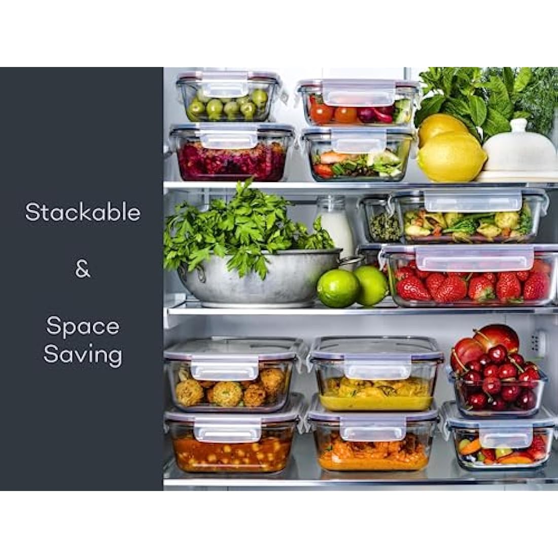 Franklin Lade Glass Food Storage Containers – 3pc Extra Large Set