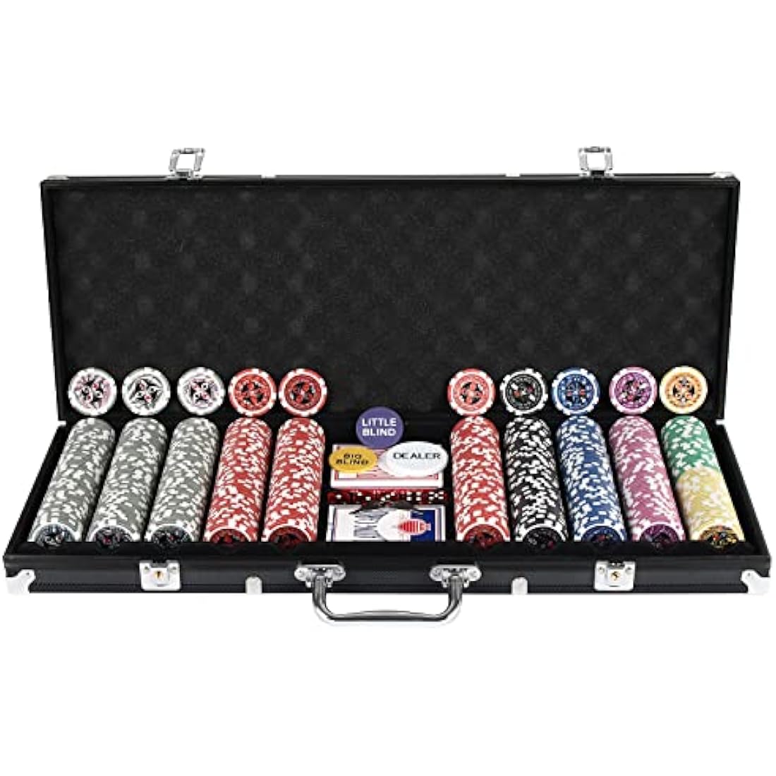 Display4top 500 Piece Poker Chips Set | Texas Holdem Aluminum Case