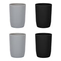Qulable Plastic Cups Reusable Unbreakable Tumblers, Set of 4 Travel Mugs, Mouthwash Bathroom Cup Stackable, Plastic Water Cup 280ml for Adults Kids