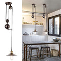 Jolof Store Industrial Pulley Pendant Light – Oil Rubbed Bronze