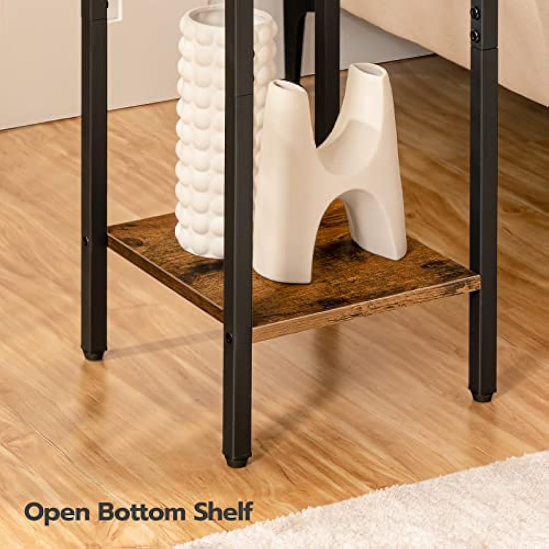 HOOBRO Slim Bedside Table – Narrow Industrial Nightstand with Drawer