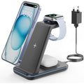 GEEKERA 3-in-1 Wireless Charging Station for iPhone, Apple Watch & AirPods