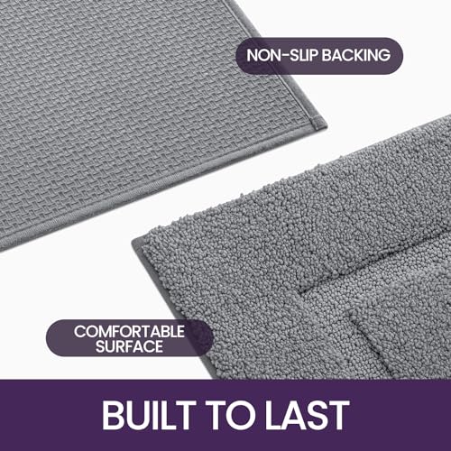 DEXI Bath Mat | 60x110cm Non-Slip Absorbent Microfiber Rug - Grey