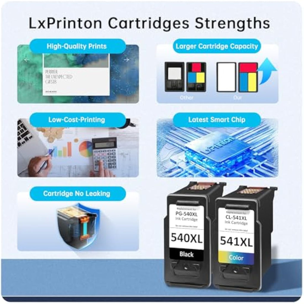 Lxprinton 540XL 541XL Ink Cartridges Twin Pack for Canon Pixma TS5150 MG3650