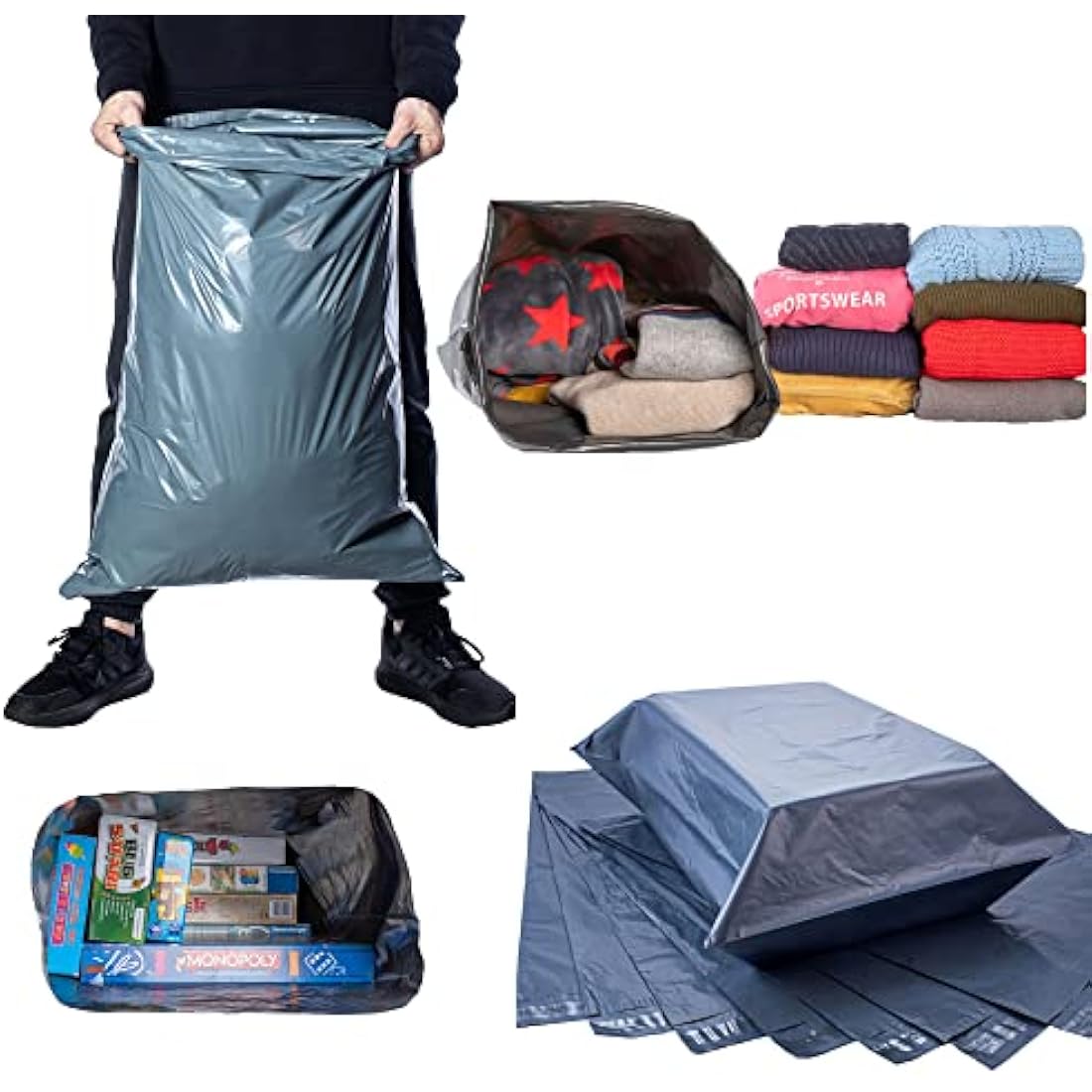 Calzette 17x24 Large Mailing Bags | Self-Adhesive Waterproof Poly Mailers
