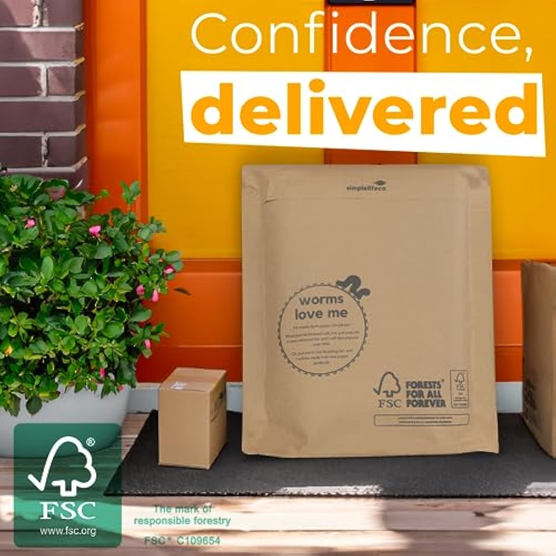 Simplelifeco FSC Kraft Paper Mailing Bags | 14x17" Eco-Friendly Pack of 10