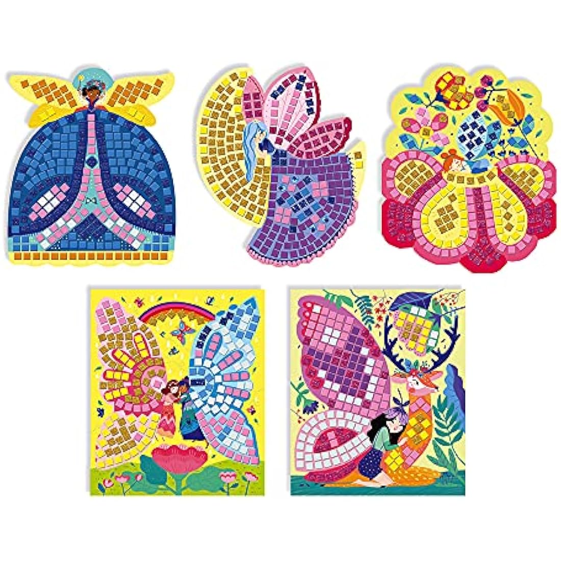 Janod Fairies Foam Mosaics Creative Kit – Kids Educational Art Set